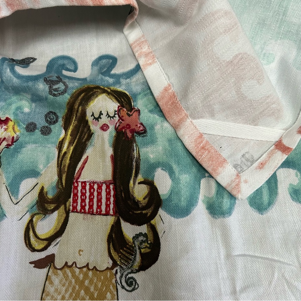 ANTHROPOLOGIE Mermaid Print Kitchen Tea Dish Towel Embroidery #1225258 - Picture 10 of 13